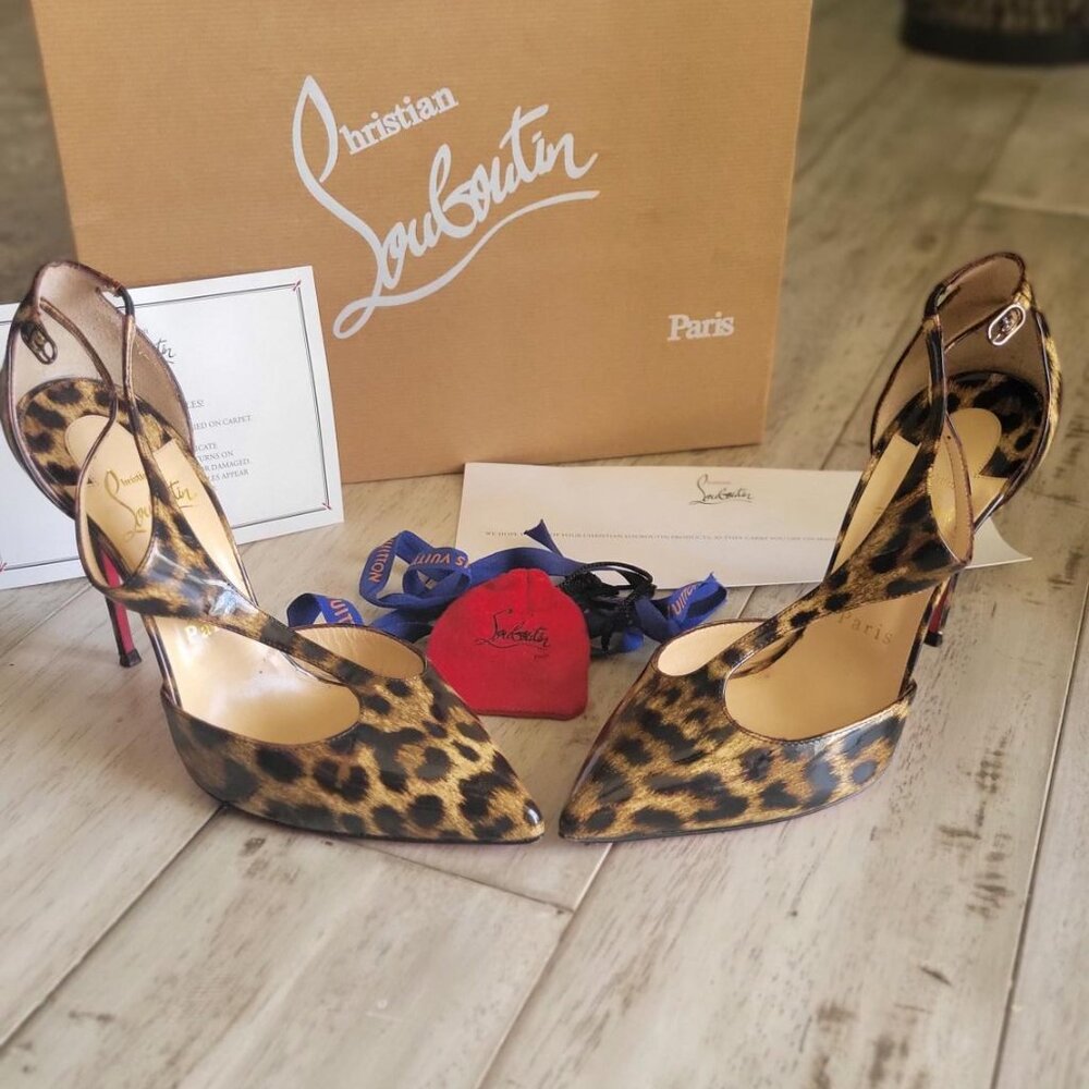 Christian Louboutin J String 100 Patent Leopardino 36.5
